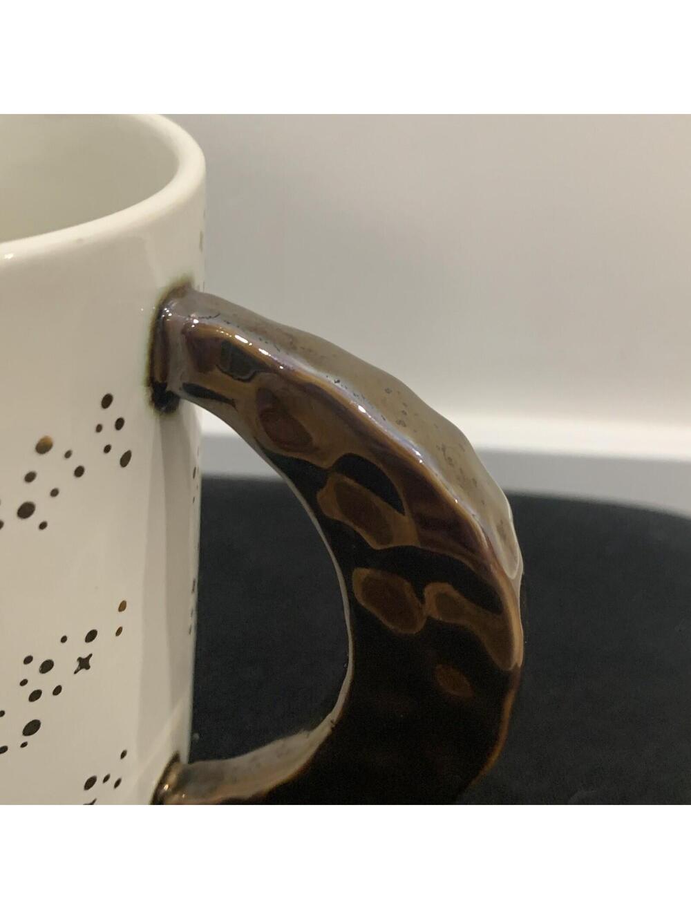 Paper Destiny Gold Stars Mug White Ceramic Gold Handle - Picture 7 of 9